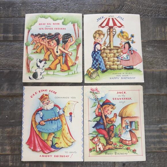 Vintage Lot 4 Unused Greeting Cards 1949 Greeting Card with Sheet Music Insert - Picture 1 of 7